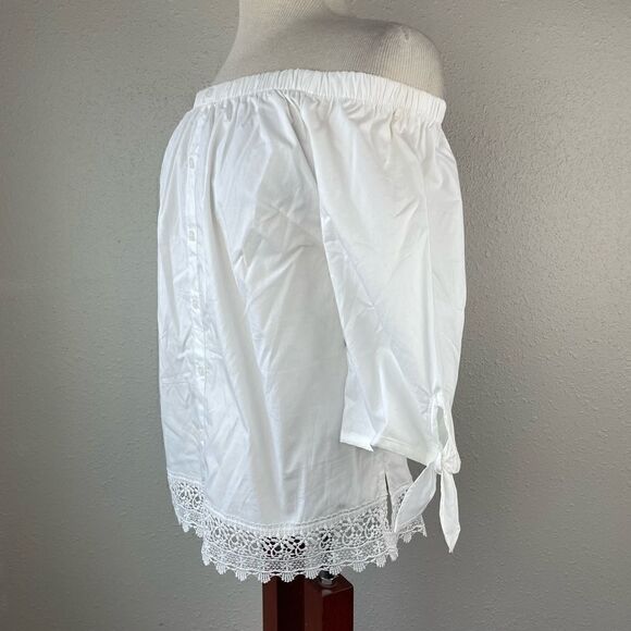 NWT Crave Fame White Shoulder Less Top Size L - Picture 3 of 7